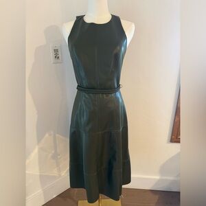 Alice + Olivia faux leather dress color green size 4, Perfect conditions.